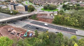 A drone video after the completed M4 Badminton Road Bridge Closure and Trench works, on 21st October 2024
