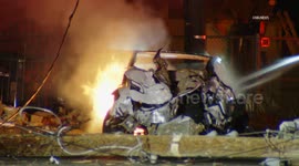 US, Los Angeles: Palmdale Vehicle Vs Electrical Pole Sends Driver To Hospital