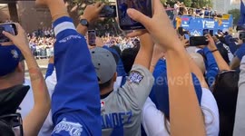 US: Hundreds Of Thousands Gather In DTLA To Celebrate Dodgers World Series Win 7