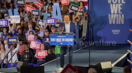 Crowd chants “vote, vote, vote,” as Gov. Shapiro stumps for Harris-Walz in Montgomery County, PA