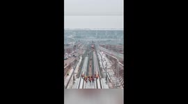 Track laying starts at major railway station in SW China