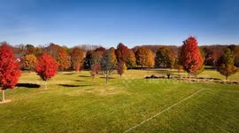 US: Drone Footage Of Fall Foliage In Brookeville, Maryland