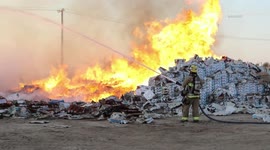 US, Bakersfield: Bakersfield Grape Packaging Supplies on Fire
