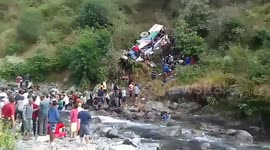 Bus crashes down 650ft canyon killing 36 onboard in India