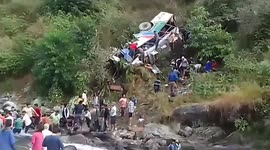 Bus crash kills 36 in 650ft canyon in India