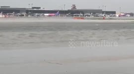 Barcelona airport flooded as heavy rain sweeps through Spain