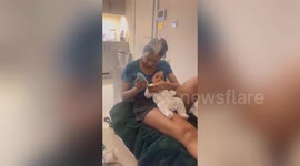 Mum stunned after newborn daughter born with matching white hair streak