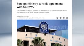 China: Israeli FM cancels agreement with UNRWA