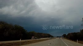 Chasing a Tornadic Storm in Eastern Oklahoma crossing Interstate 40