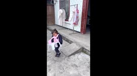 Disabled child brings chair to comfort tired mother in China
