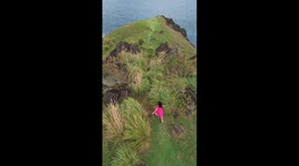 Tourist slips and falls near cliff edge in Baras, Philippines