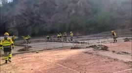 Firemen aid DANA storm cleanup efforts in Valencia, Spain