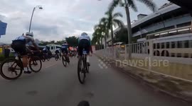 Mass cycling crash leaves 11 injured at race in Hong Kong
