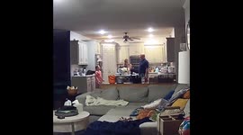 Exclusive - Dad's high kick attempt ends in hilarious flop | 3.9 million views on tiktok