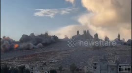 Lebanon: Footage showing the Israeli army's blowing-up and destruction of an entire residential block in southern Lebanon