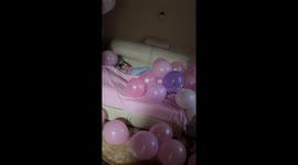 Exclusive- Sleepy little girl has birthday surprise snooze