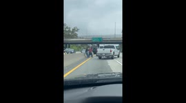 Apparent Road Rage Brawl on Los Angeles Freeway