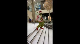 The Grinch at the mall. Just running around causing havoc and laughs.
