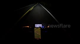 Deer Darts In Front of Motorcycle on Dark Road