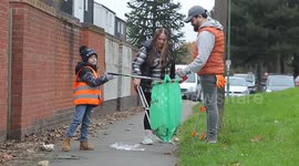 Boy, 5, inspired to keep streets clean becomes Britain's youngest litter picker