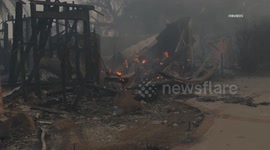 US, Los Angeles: Ventura County Mountain Fire Aftermath of Homes Destroyed Resident Speaks On Camera Part 4