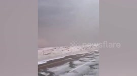 Snow falls for first time in desert in Saudi Arabia