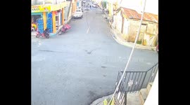 Motorcycle and bicycle collision at Santo Domingo intersection