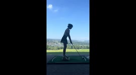 Golf club slips from hand in hilarious moment at Sentul Highlands Golf Club