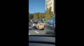 Tesla car with leopard print spotted in Warsaw