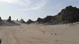 China: Volcanic landforms are seen in the Mohe Moraine in Hami, Xinjiang province