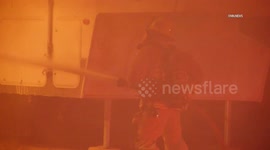 US, Los Angeles: Ventura County RV Burns Near Mountain Fire Burn Area