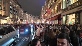 Lots of people gather to see the Regent Street Christmas lights switch on,