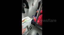 Unusual Scene on Beijing Subway: Elderly Woman Rotates Electronic Prayer Beads on Smartphone Screen