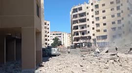 Lebanon: Damage from airstrike on Beirut, Lebanon