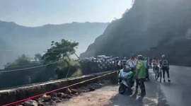 Rescuers save motorcycle rider who plunged off cliff