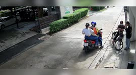 Pillion passenger’s pants caught on motorcycle and falls while trying to climb down