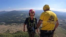 Fearless at 75: Grandma's backward somersaults in a 230-meter bungee jump