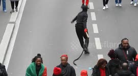Protest against the high cost of living in french Antilles islands especially including Martinique and Guadeloupe. Paris, France, Denfert-Rochereau, 13h. 10 nov 2024.