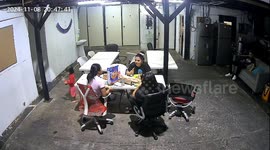 Funny falls! And always remember to check where you're going to sit because someone might take your chair.