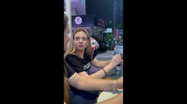 Clown startles woman with unexpected close approach