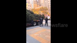 US: Rockefeller Center 2024 Christmas Tree Arrives In New York City 3