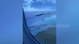 Scared passengers see FIRE coming from plane engine over Italy