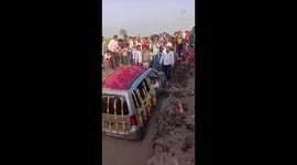 Driver hold religious ceremony to bury his old car
