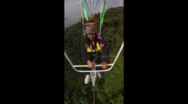 Tourist regrets bike zipline and starts crying midway through