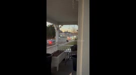 Woman Balances Microwave On Head During Walk