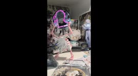 Chinese girl uses skeleton frame to celebrate birthday