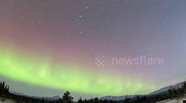 US: Aurora and Shooting Stars Grace The Alaskan Wilderness