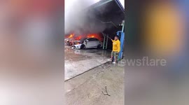 Crazed local arrested for 'setting three cars on fire during rampage'