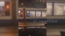 Netherlands: Palestinian Supporters Throw Fireworks In Amsterdam