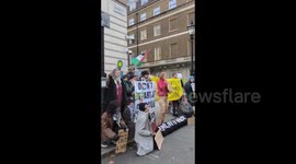 UK: Palestine solidarity activists protested outside the headquarters of oil giant BP in London to demand it stop fuelling the Israeli genocide in Gaza